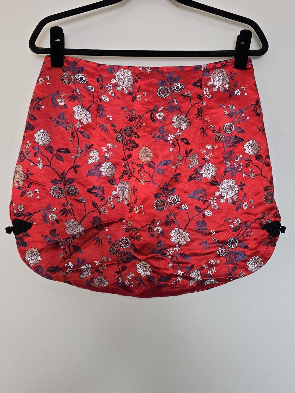 Forever 21 - Brocade Qipao Floral Skirt With Side Frog Knot Detail